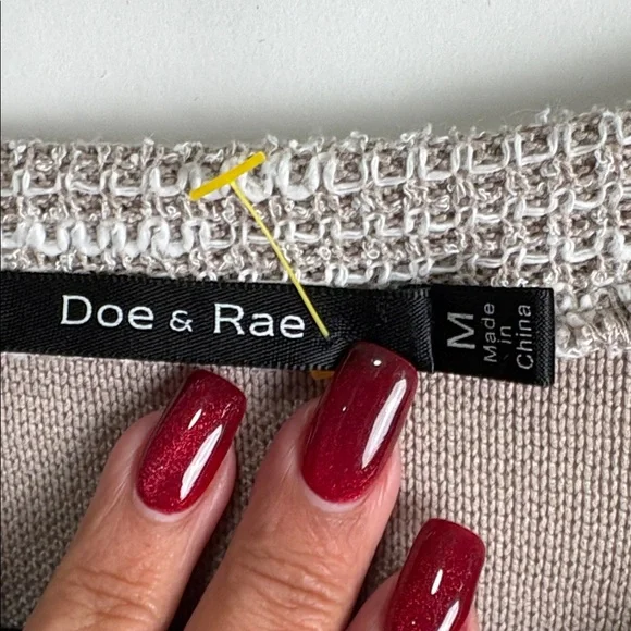 Doe & Rae Textured Beige Sweater - Picture 2 of 10